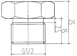 Штуцер G1/2. Габаритный чертеж