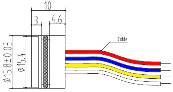 Промышленный сенсор давления ВТ16 с гибкими проводами. Габаритный чертеж