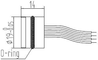 Промышленный сенсор давления ВТ19 с гибкими проводами. Габаритный чертеж